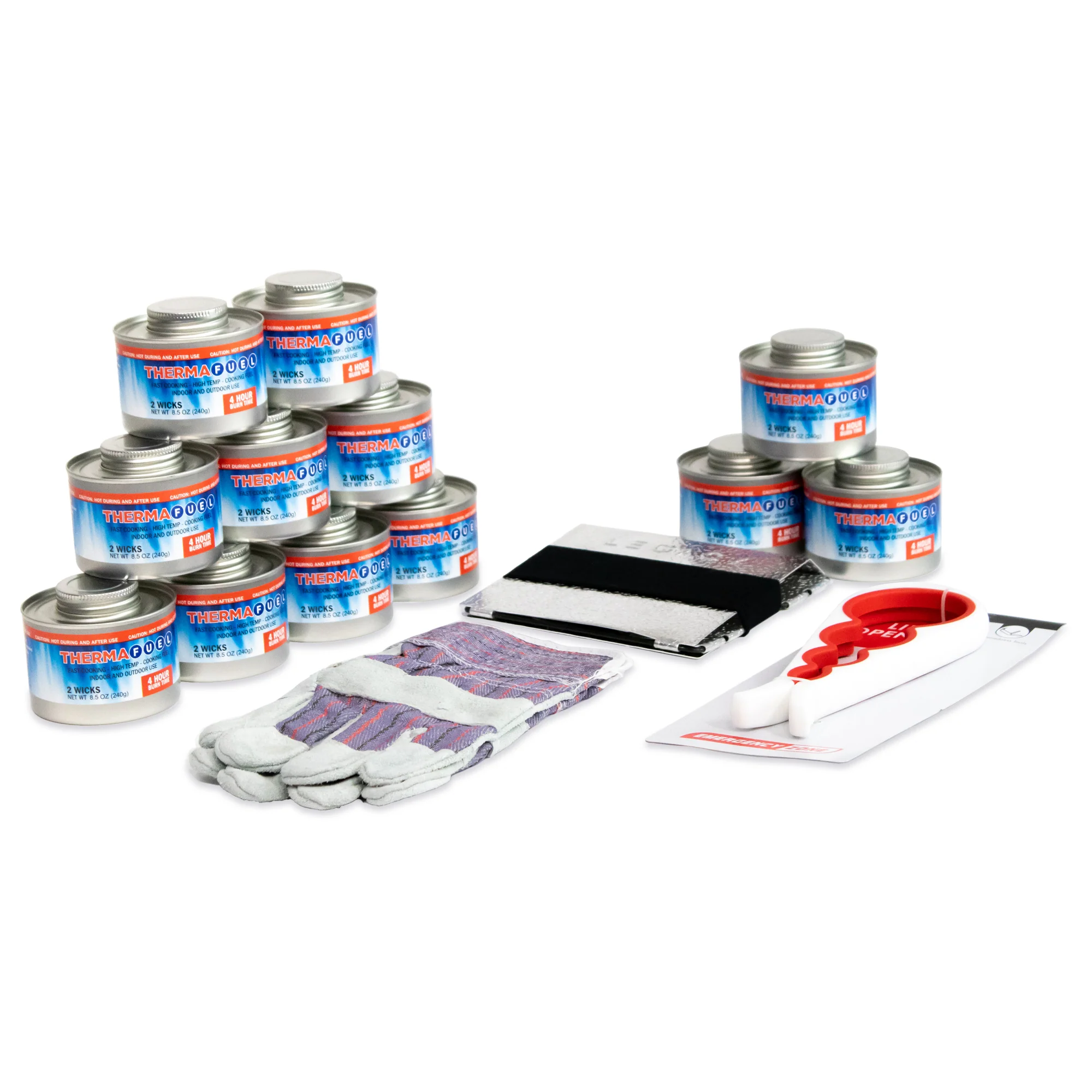 Emergency Stove, 16, 48, or 96 Hour Survival Fuel Source + Stove, Wrench & Gloves - Image 5