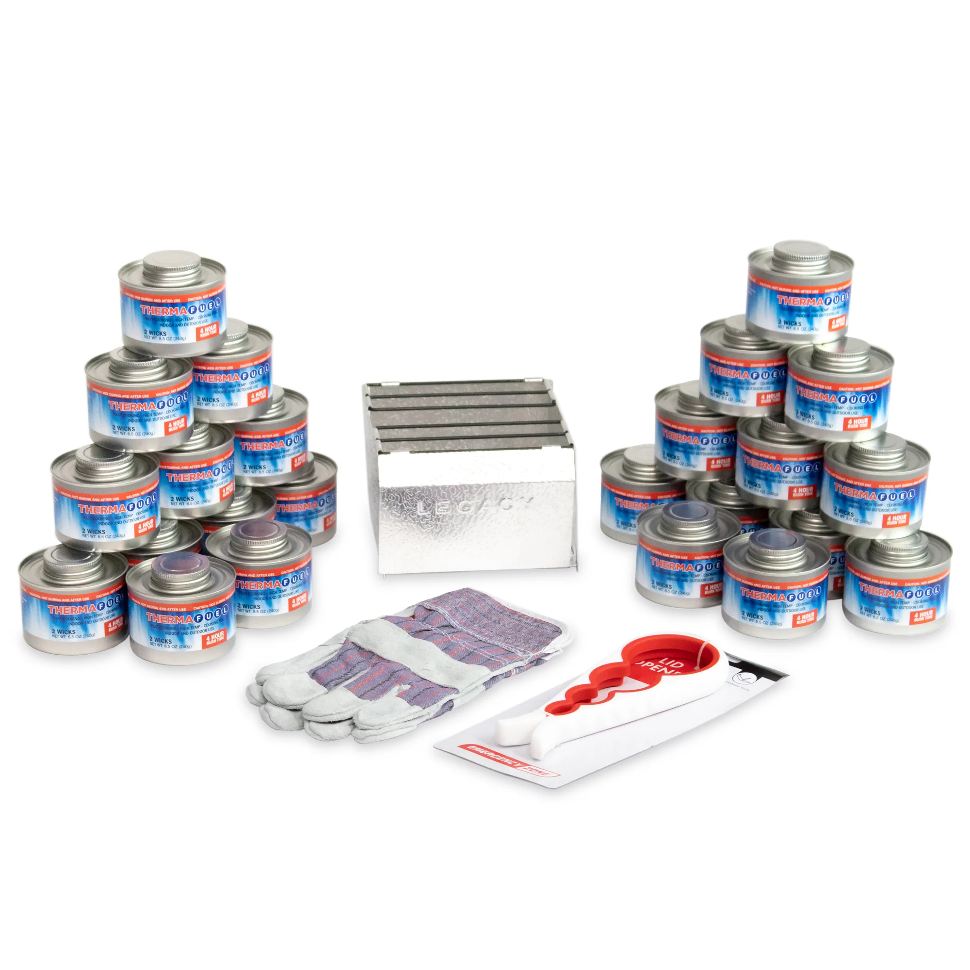 Emergency Stove, 16, 48, or 96 Hour Survival Fuel Source + Stove, Wrench & Gloves - Image 6