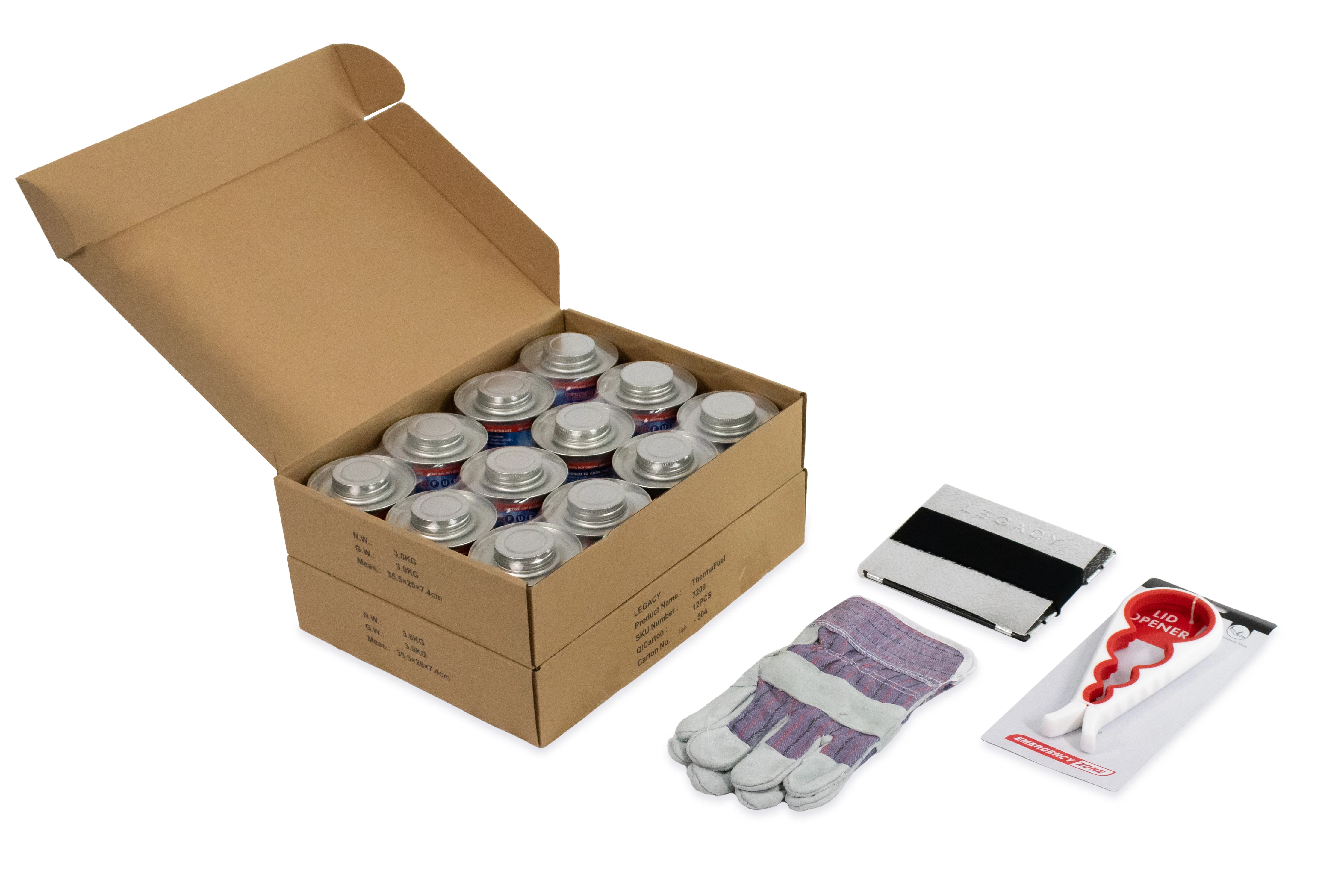 Emergency Stove, 16, 48, or 96 Hour Survival Fuel Source + Stove, Wrench & Gloves - Image 7