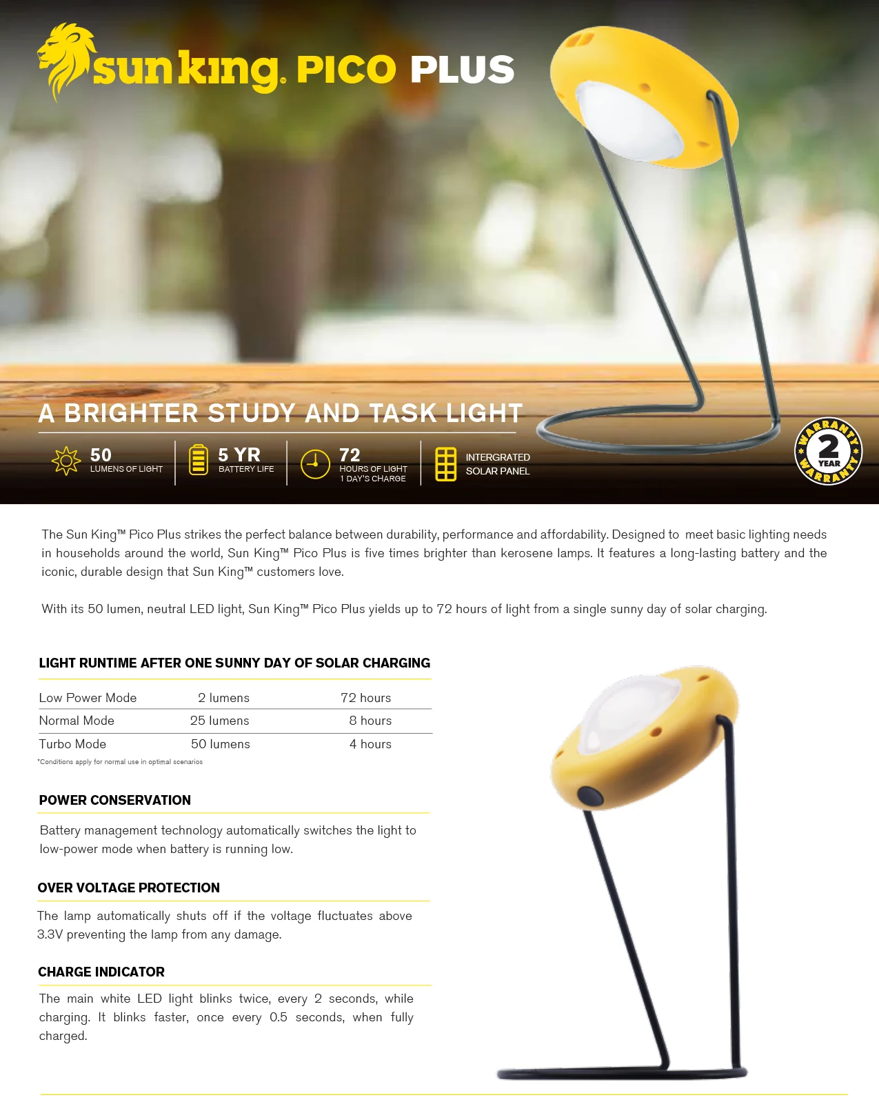 Solar Powered Light - Sun King Pico Plus - Image 4